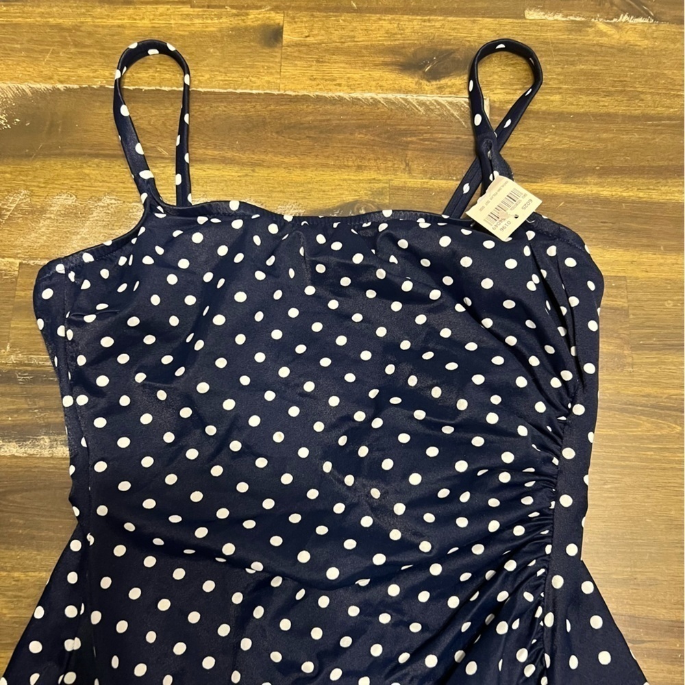 Sandcastle by Catalina Retro Pin Up Polka Dot One Piece Bikini Blue Vintage 12 - Picture 3 of 10